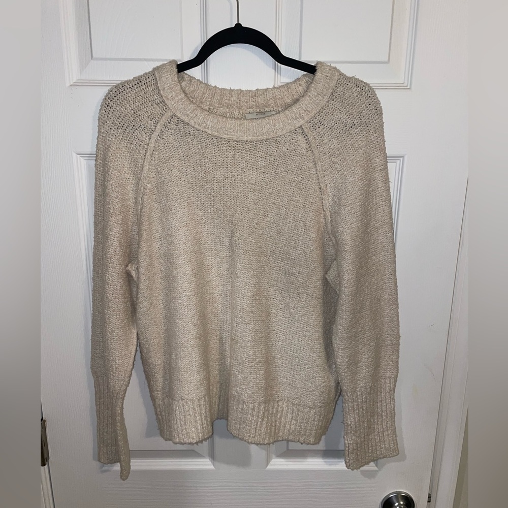Lucky Brand, Crew Neck,  Cream Sweater Size M